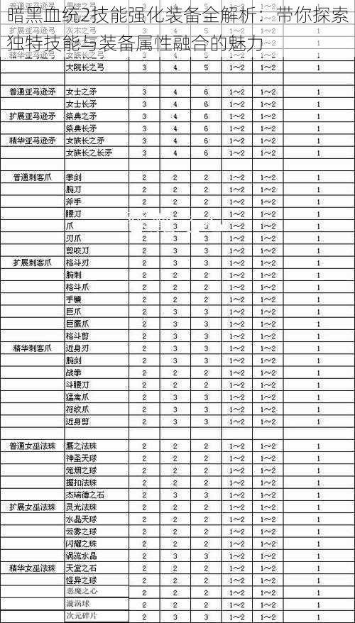 暗黑血统2技能强化装备全解析：带你探索独特技能与装备属性融合的魅力