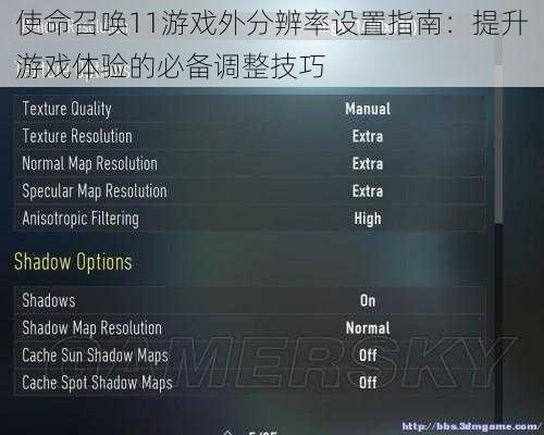 使命召唤11游戏外分辨率设置指南：提升游戏体验的必备调整技巧