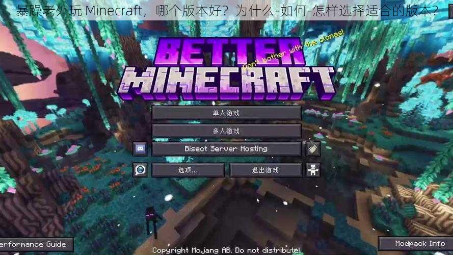 暴躁老外玩 Minecraft，哪个版本好？为什么-如何-怎样选择适合的版本？