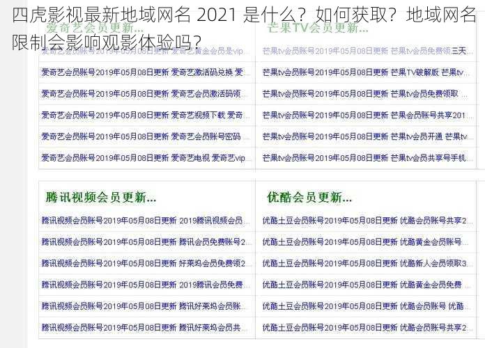 四虎影视最新地域网名 2021 是什么？如何获取？地域网名限制会影响观影体验吗？