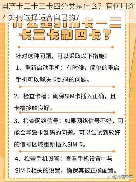 国产卡二卡三卡四分类是什么？有何用途？如何选择适合自己的？