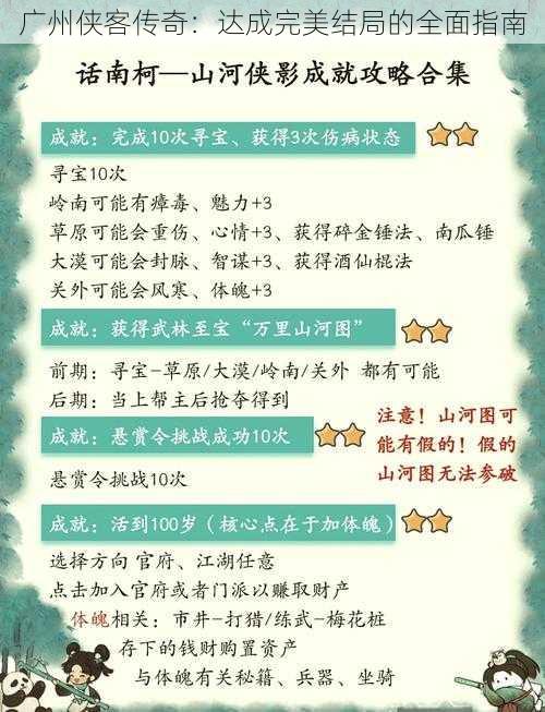 广州侠客传奇：达成完美结局的全面指南